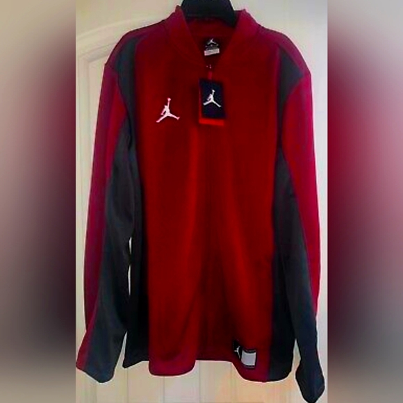 Mens Nike Air Jordan Jumpman Dri Fit Jacket Sz M Cardinal Anthracite 924707 610